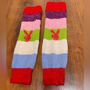🌷 Playboy Y2K 🌷 Colour Block Striped Leg Warmers